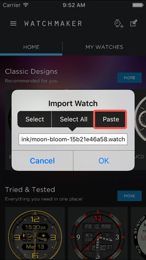 ウォッチメーカーに取り込む