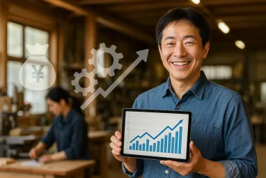 働いてもらい方岐阜県の小規模事業者が補助金で事業をパワーアップするイメージ