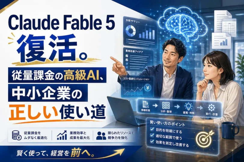 Claude Fable 5復活。従量課金の高級AI、中小企業の正しい使い道