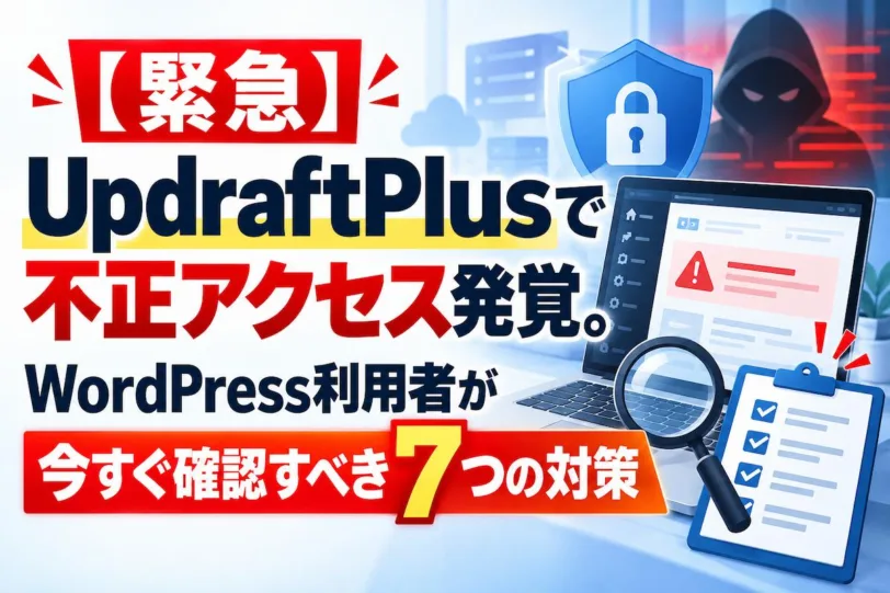 【緊急】UpdraftPlusで不正アクセス発覚。WordPress利用者が今すぐ確認すべき7つの対策